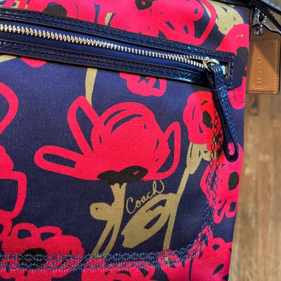 Coach Navy and Red Floral Shoulder Bag - Picture 3 of 4